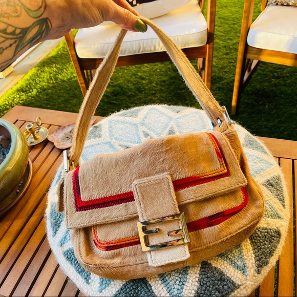 Authentic Fendi Tan Calf Hair Baguette - Picture 1 of 9
